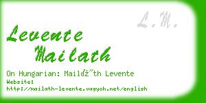 levente mailath business card